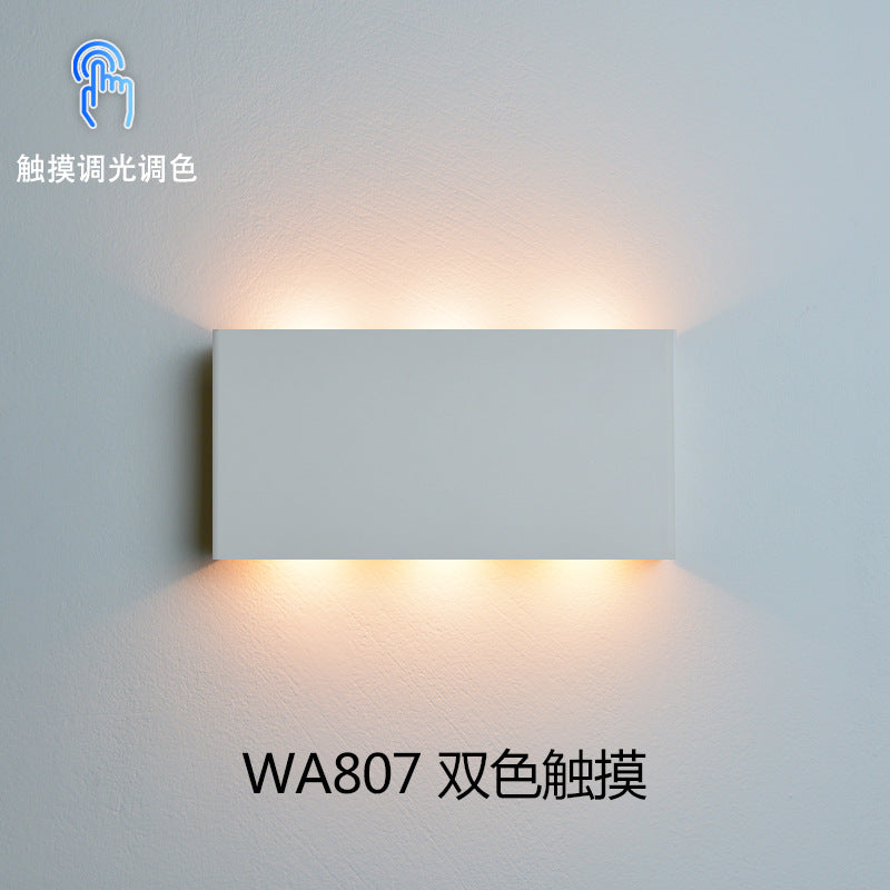Cross-border double-sided luminous remote control three-color RGB touch magnetic wall lamp, USB charging, wiring-free bedside night light