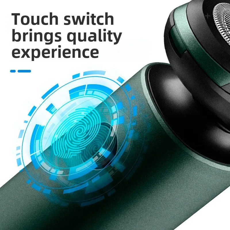 Multi-function floating shaver, USB rechargeable razor, full body washable beard blade, three heads