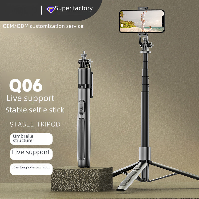 Q06 Live Broadcast Stand Extended Aluminum Alloy Bluetooth Selfie Stick Q16 All-in-one Multi-functional Floor Tripod to take pictures