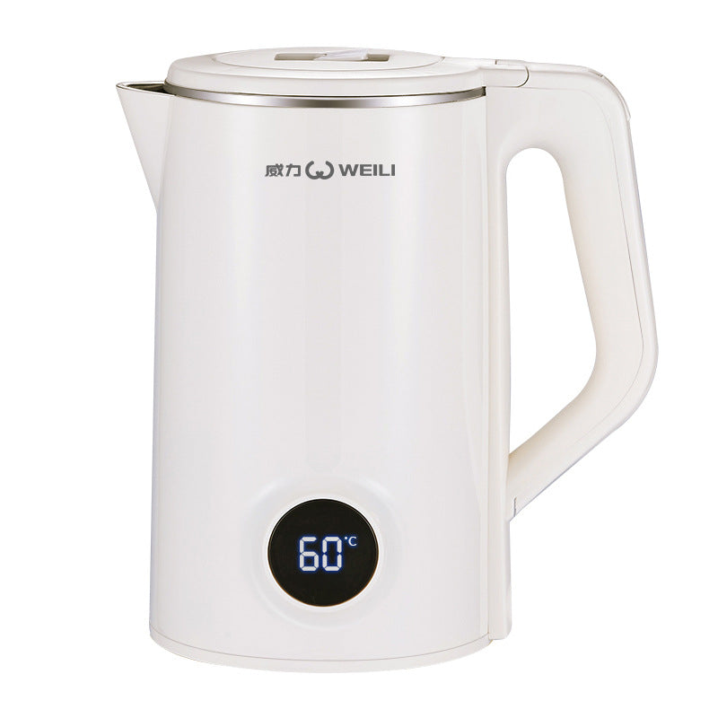 Live broadcast on behalf of the power electric kettle 2.5L temperature display intelligent insulation double-layer anti-scald kettle printed LOGO
