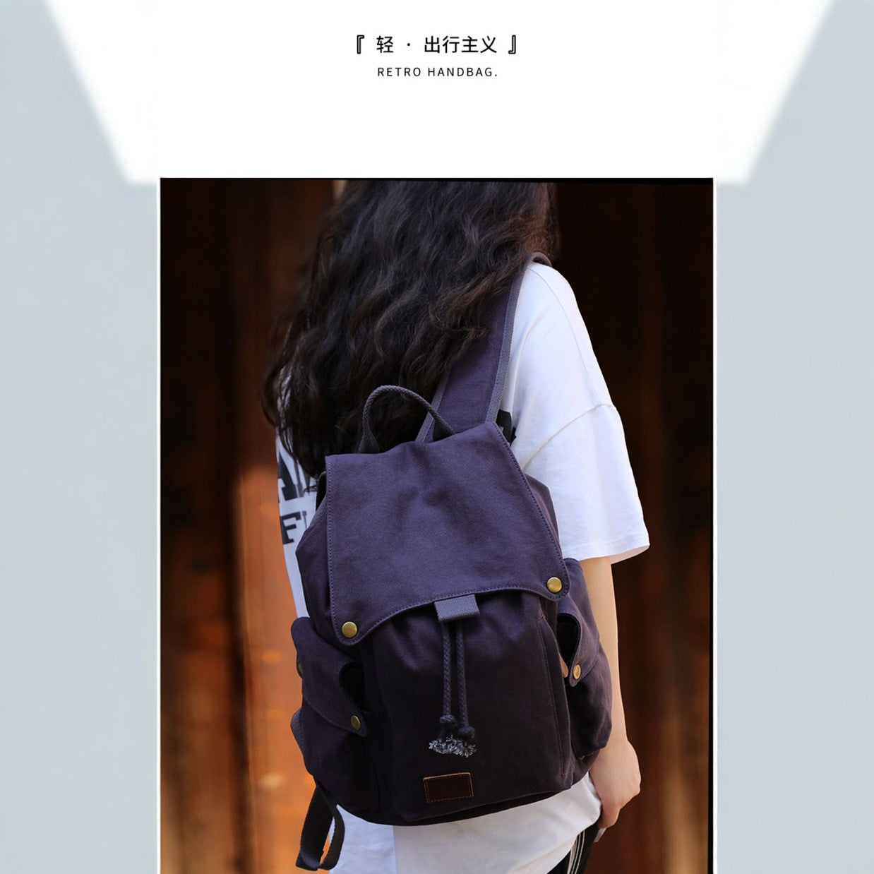 Canvas fashion trend korean large capacity student backpack men's and women's travel computer backpack