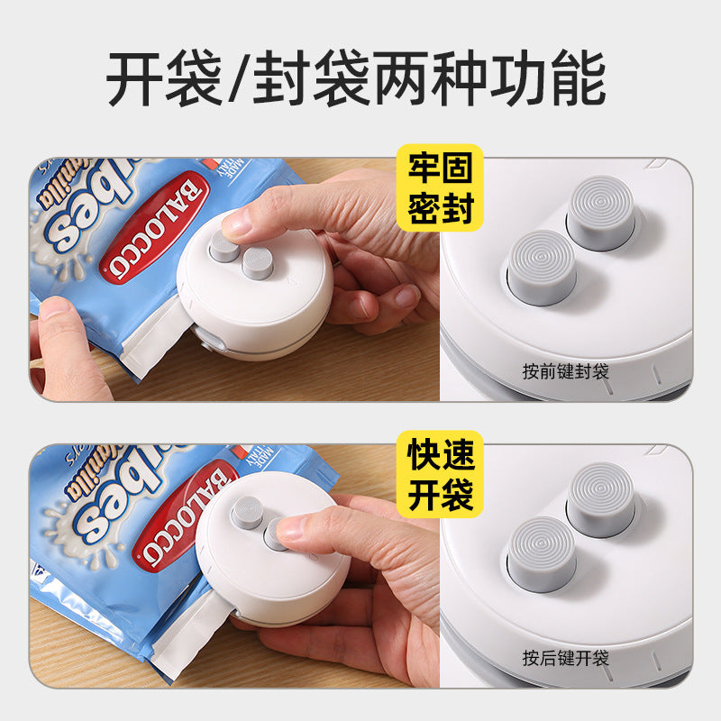 Mini Sealing Clamp Small Household Sealing Machine Food Preservation Sealer Packaging Bag Plastic Sealing Machine Snack Bag Opening Machine