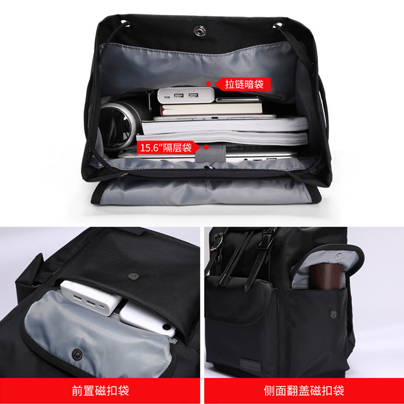 Zhina Korean version casual youth backpack, large capacity waterproof oxford cloth travel bag, fashion and versatile men's backpack