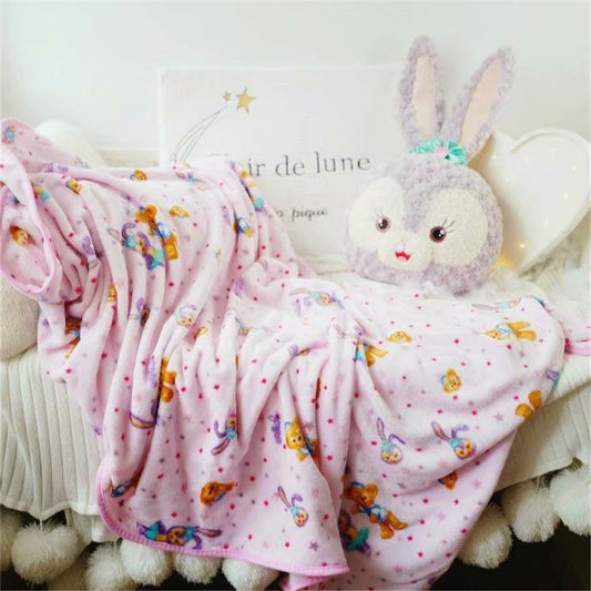 Cartoon ballet bunny doll huddle pillow blanket 2-in-1 flannel children's air-conditioned blanket office nap blanket quilt