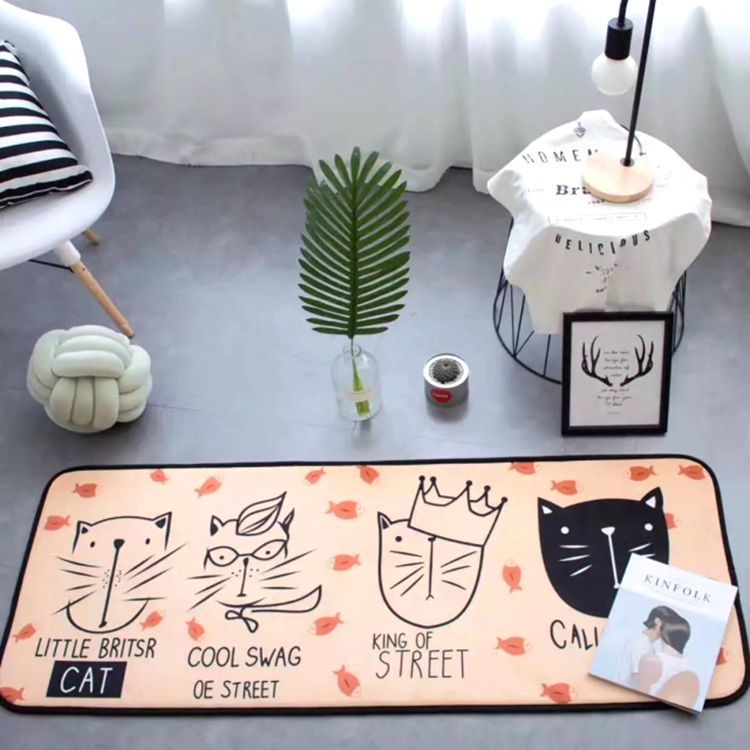 Cartoon home door mat home kitchen absorbent foot mat toilet door bathroom anti slip mat quick dry factory wholesale