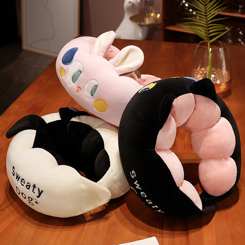 Rabbit Cartoon U-shaped pillow, cervical spine pillow, car neck pillow, nap pillow, U-shaped pillow, airplane travel neck guard, neck pillow, portable