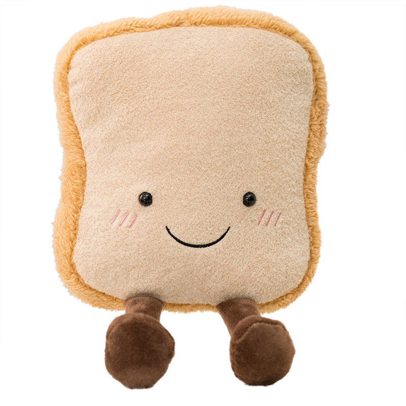 Cute bread toast plush toy wholesale student sofa pillow cushion kids sleep comfort artifact pillow