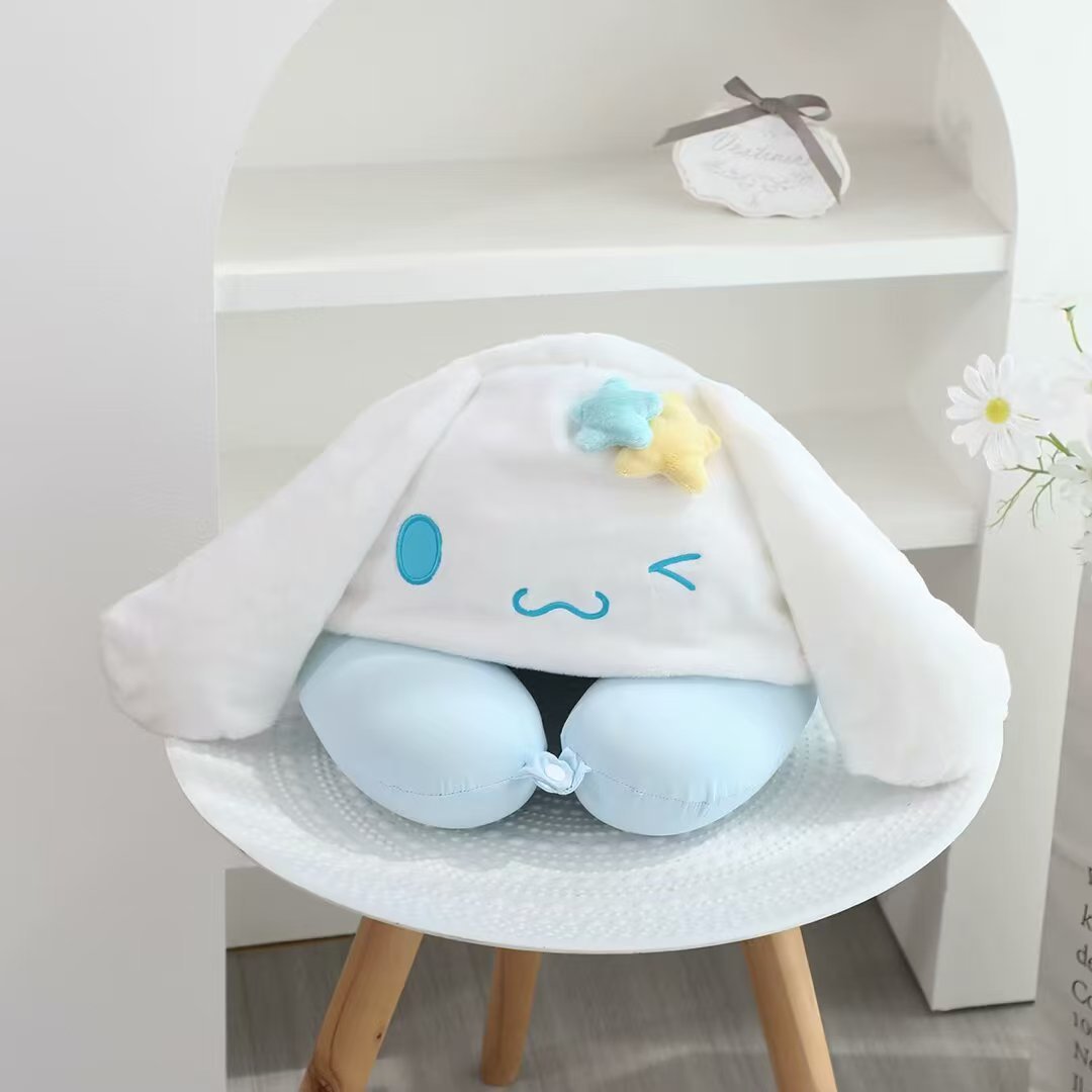 New summer cartoon ice silk memory foam U-shaped pillow cute kulomi cinnamon dog office nap pillow can be wholesale