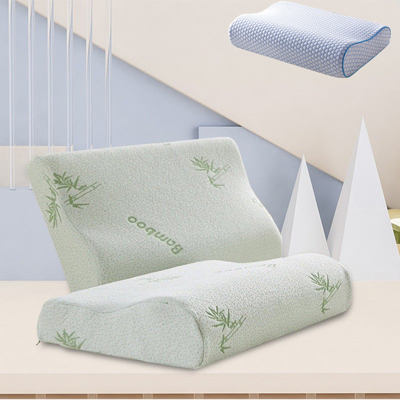 Manufacturers wholesale memory pillow neck guard slow rebound space memory foam pillow cervical pillow bamboo fiber pillow core pillow