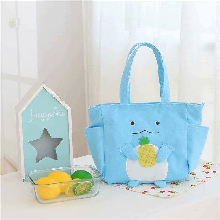 Cute corner creature cat lunch box bag bento bag play outing handbag student to work with rice canvas bag
