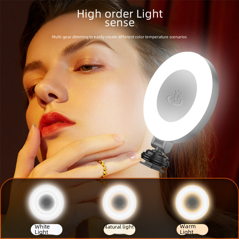 D07 Mobile Phone Fill Light Live Broadcast Beauty Selfie Round Flash Rechargeable Mini LED Fill Light Photography Light