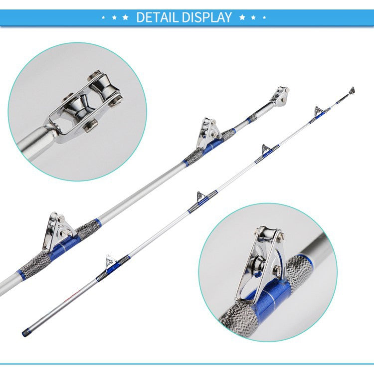 Trolling Rod Deep Sea Boat Rod 1.98 2.1 m Heavy Blocker Boat Fishing Rod Pulley Guide Ring Offshore Boat Fishing Rod Trolling