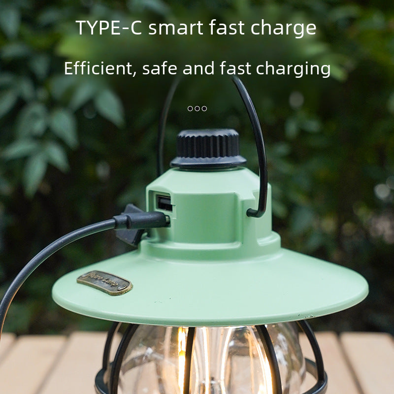 New multifunctional retro camping usb rechargeable led tent outdoor horse light hand light ambient lighting camping light