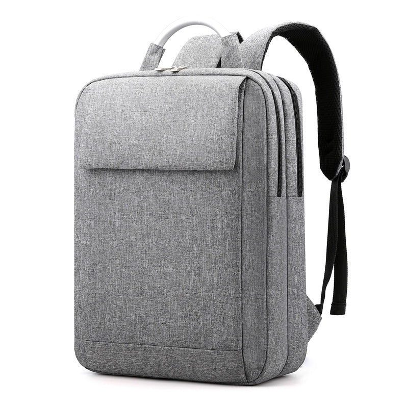 The new backpack men's double-layer zipper business computer bag casual multi-functional conference gift bag supports printing