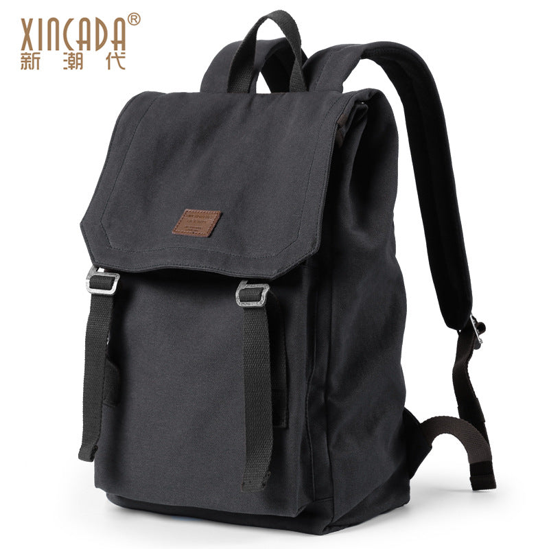 Factory custom trendy Korean version men's backpack casual backpack canvas travel bag college student schoolbag wholesale