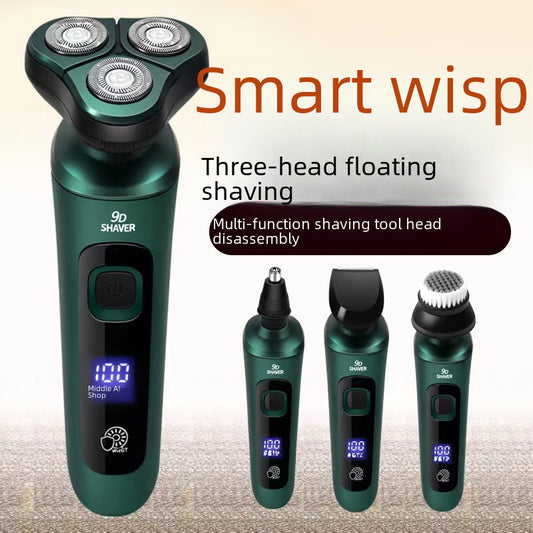 New smart digital display electric shaver head multifunctional beard knife battery full body wash razor wholesale
