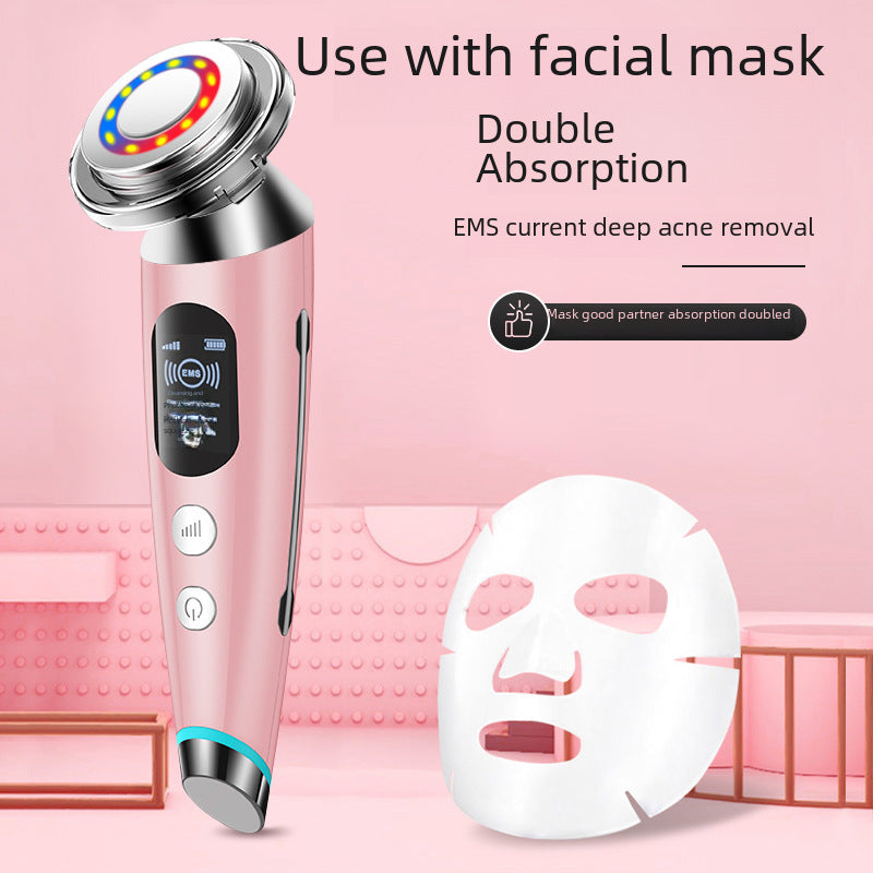 Ultrasound Facial Massager - LED Light Therapy & Microcurrent Skin Device