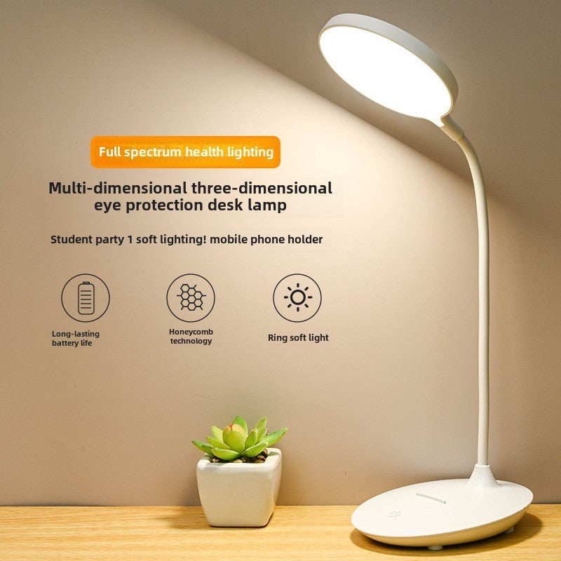 Cross-border eye protection USB rechargeable desk lamp led learning touch dimming color mixing student children's desk reading small desk lamp
