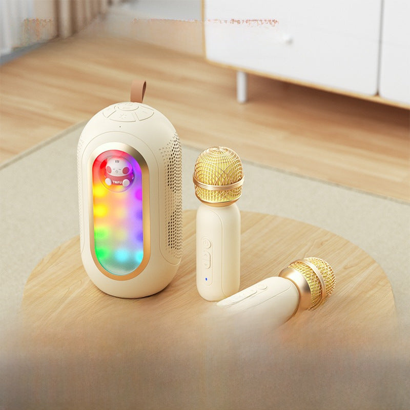 K song singing microphone audio all-in-one machine, intelligent voice Bluetooth speaker, wireless microphone, children's microphone special