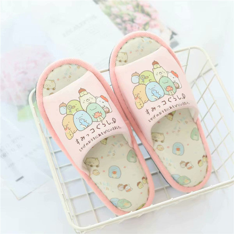 Cartoon Corner Bio Fabric Home Slippers Non Slip Women's Floor Shoes Summer Indoor Soft Bottom Fish Mouth Silent Shoes