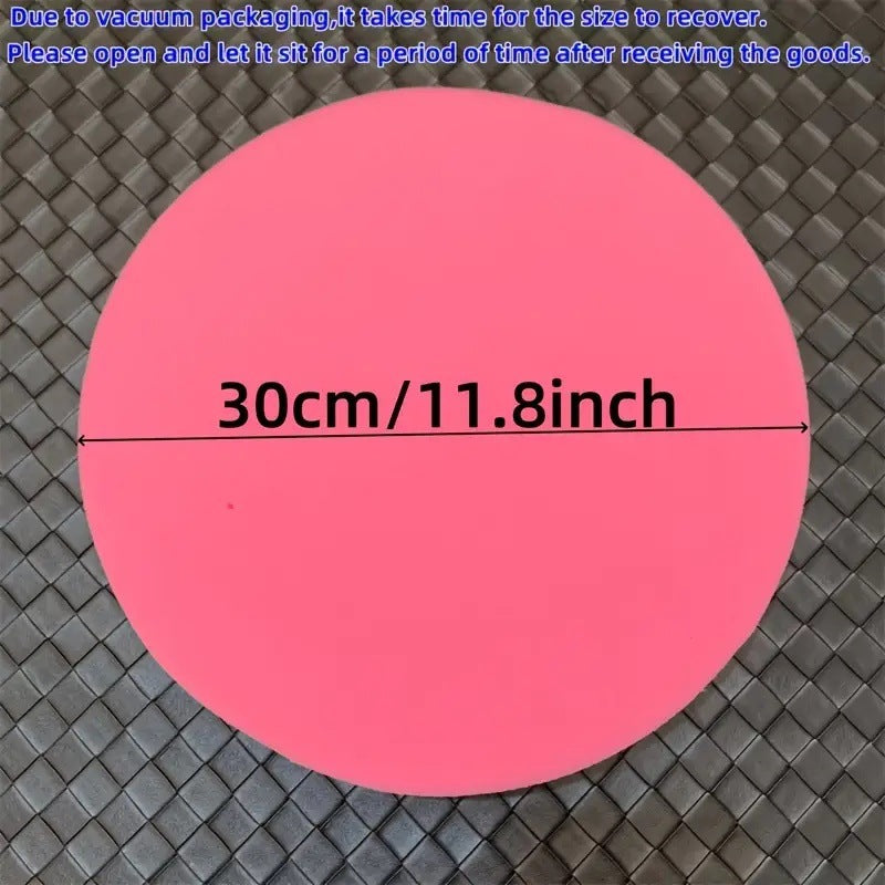 Round Ceramic Foam Pad 13.66" - Durable Pink sponge pad for clay crafts