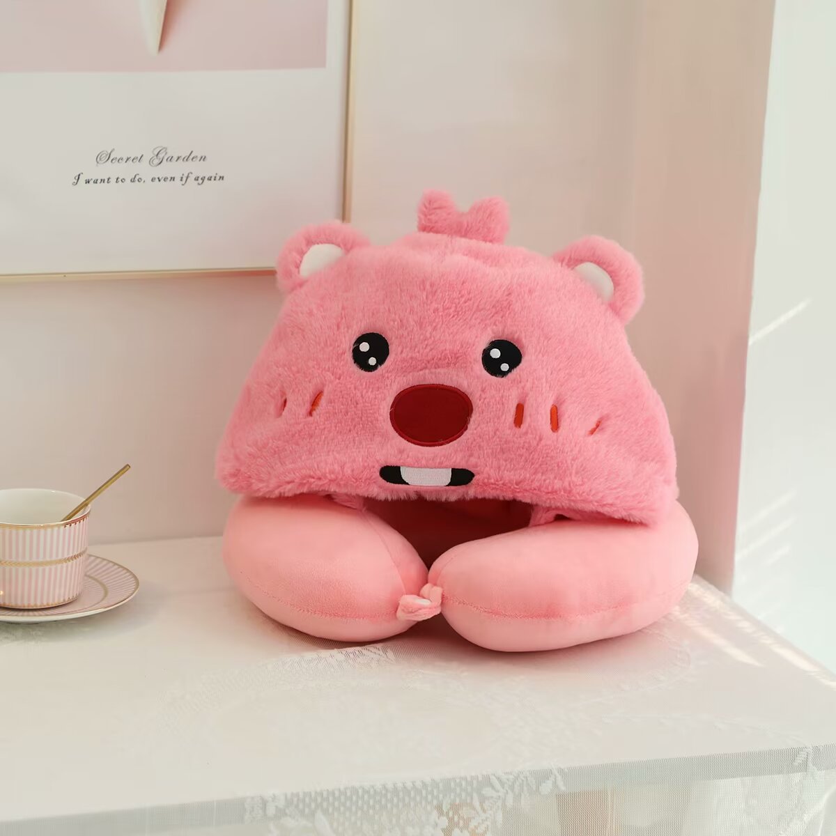 New Cute Christmas Little Beaver Doll Plush Toy Kids Gift U Pillow Doll Bow Doll