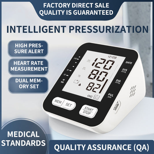Foreign trade Chinese screen English electronic sphygmomanometer intelligent pressurization one-key measurement medical grade voice broadcast sphygmomanometer