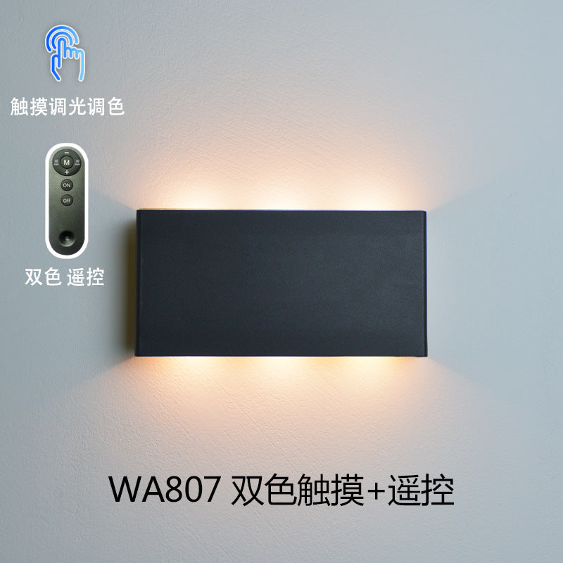 Cross-border double-sided luminous remote control three-color RGB touch magnetic wall lamp, USB charging, wiring-free bedside night light