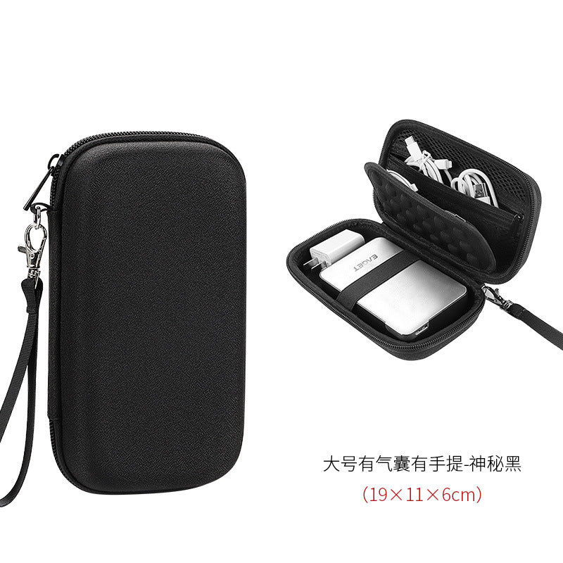 Multi-function mobile hard disk storage bag, data cable, U disk, power bank, digital storage box, EVA hard shell, shockproof and drop-resistant