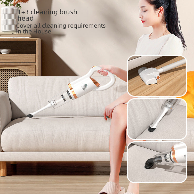 Portable rechargeable vacuum cleaner with high suction power handheld car home dual-purpose mop integrated dust blower mop cross-border
