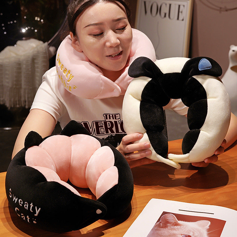 Rabbit Cartoon U-shaped pillow, cervical spine pillow, car neck pillow, nap pillow, U-shaped pillow, airplane travel neck guard, neck pillow, portable