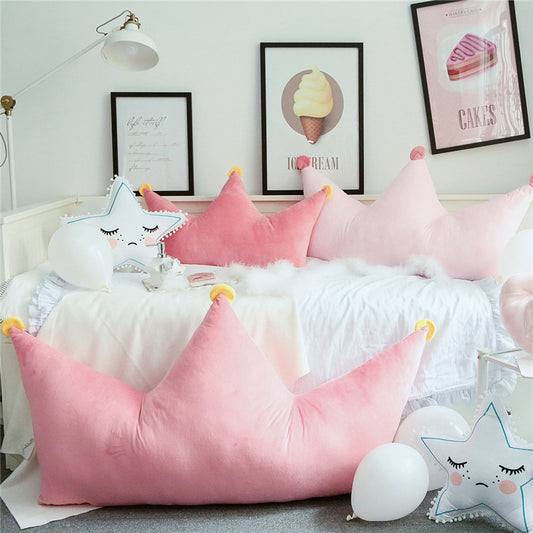 Soft and cute girl, three-dimensional crown dormitory, large cushion at the head of the bed, office workers, Nordic style office chair, lumbar pillow