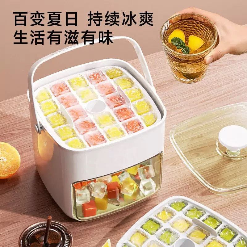 Press Ice Cube Mold, Ice Tray, With Lid, Home Refrigerator, Homemade Ice Box, Storage Box, Frozen Ice Pack, Artifact, Quick Freezing Abrasives