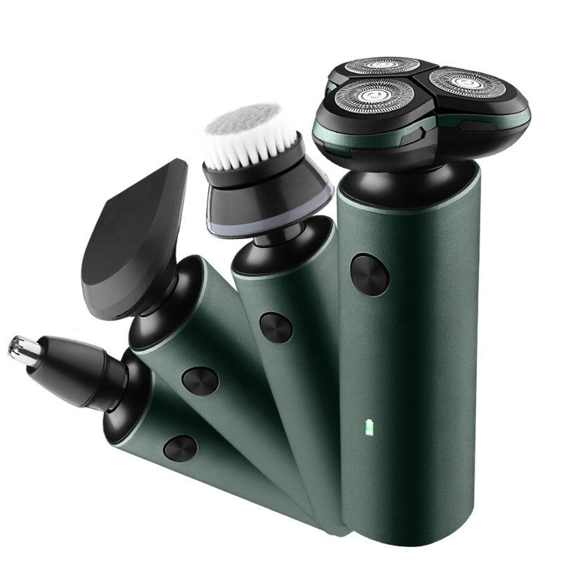 Multi-function floating shaver, USB rechargeable razor, full body washable beard blade, three heads