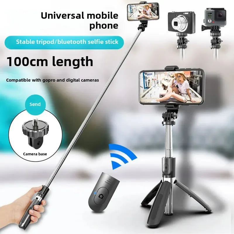 TOKQI mobile phone selfie stick L02 multi-function tripod all-in-one Bluetooth remote control live camera stand universal