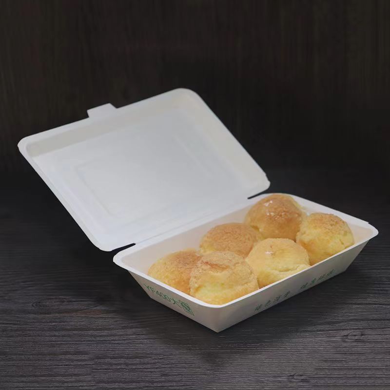 Disposable lunch box paper lunch box with lid fast food rectangular rice barbecue takeaway commercial environmental protection lunch box