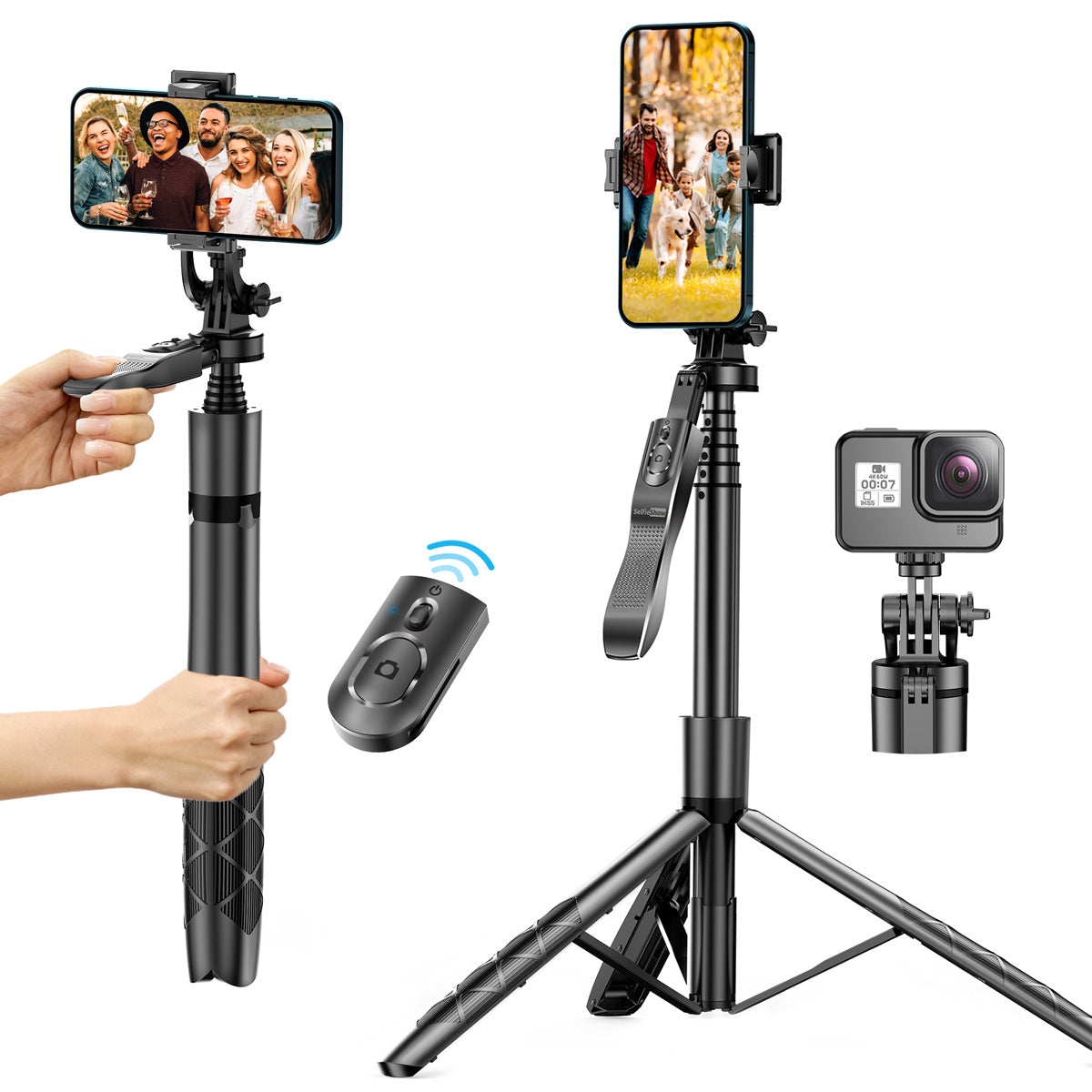 L16 selfie stick, handheld anti-shake tour, portable floor tripod, bluetooth selfie photo artifact, mobile phone holder