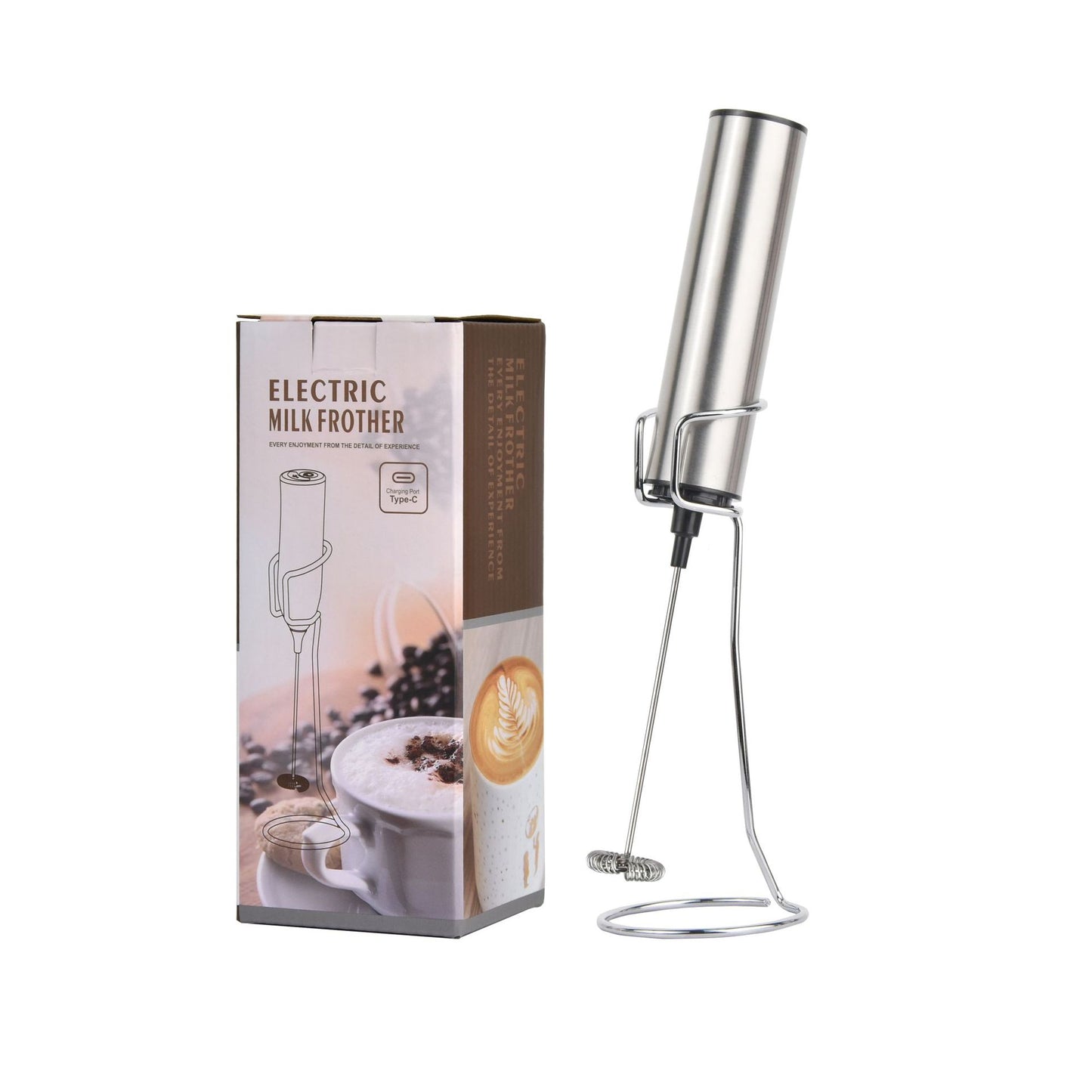 Rechargeable Coffee Frother, Electric Home Egg Wrecker, Milk Cap, Milk Frother, Handheld Mini Milk Frother