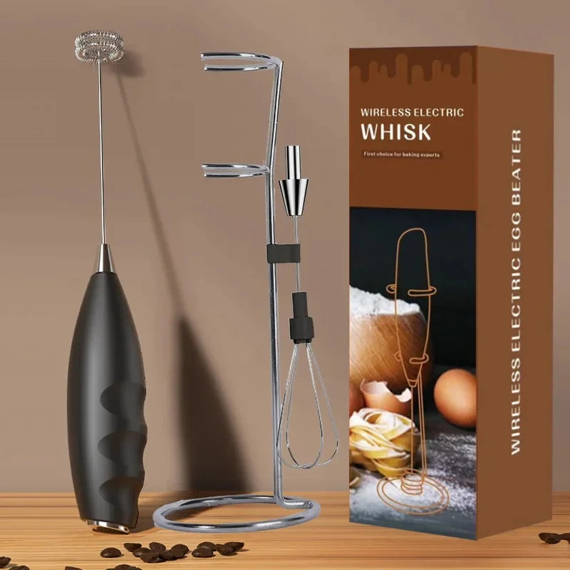 Electric milk frother fully automatic blender coffee stirring stick whisk mini whisk cream whisk