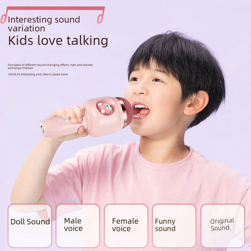 New wireless microphone audio all-in-one mobile phone, karaoke, bluetooth microphone, luminous children's microphone, household toys