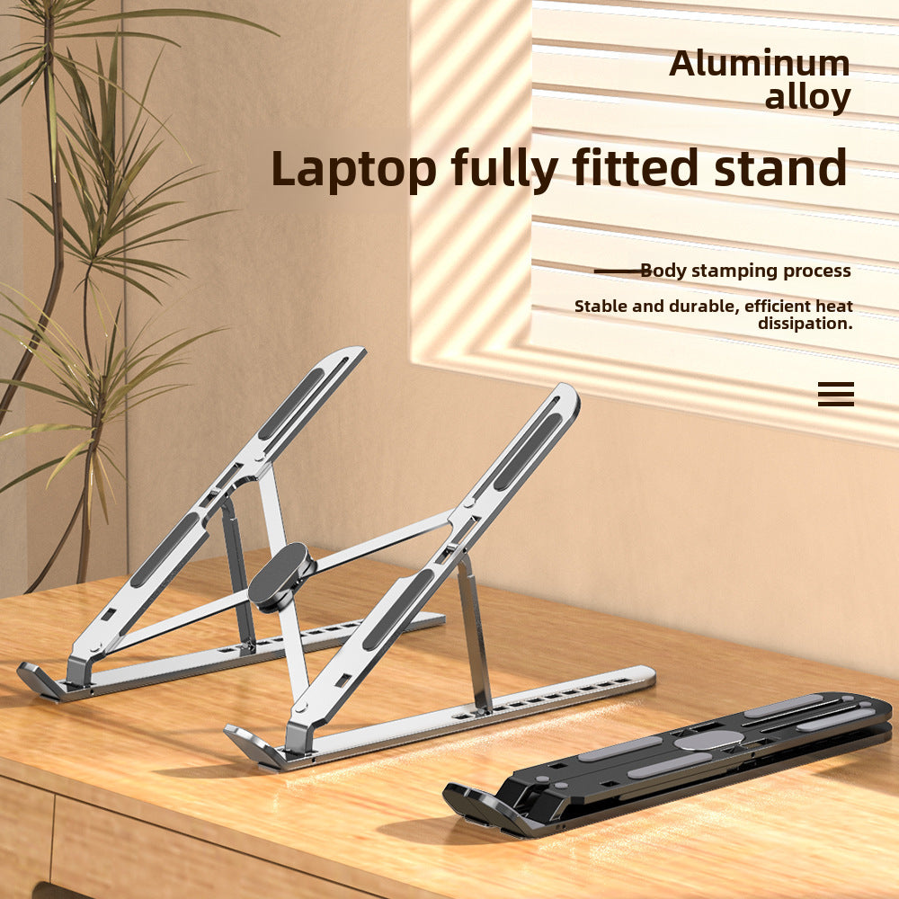 The new cross-border desktop laptop stand folds and dissipates heat dissipation with ten levels of adjustment aluminum alloy laptop stand