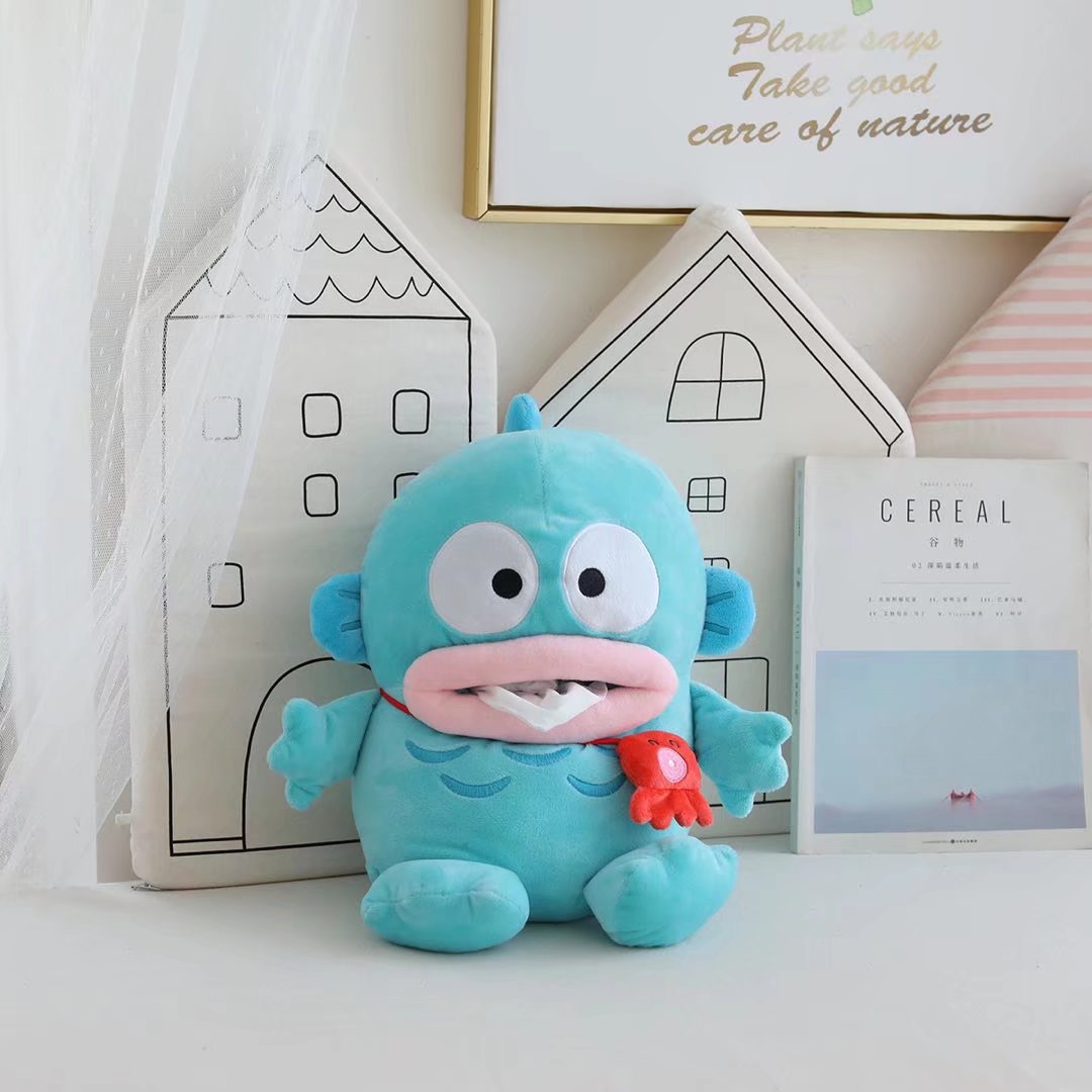 Creative Funny Blue Water Monster Plush Toy Wholesale Little Fish Hunton Backpack Kids Outdoor Play Backpack