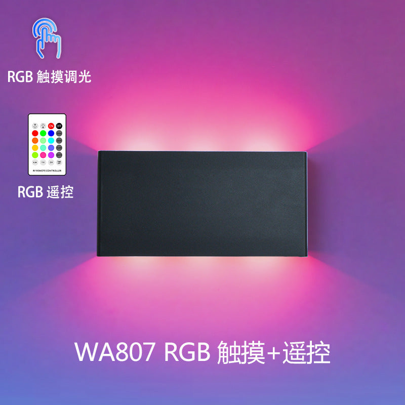 Cross-border double-sided luminous remote control three-color RGB touch magnetic wall lamp, USB charging, wiring-free bedside night light
