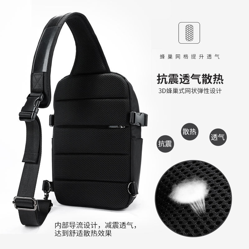 Trendy brand chest bag, men's bag, multi-functional waist bag, casual large-capacity shoulder bag, summer new simple crossbody bag