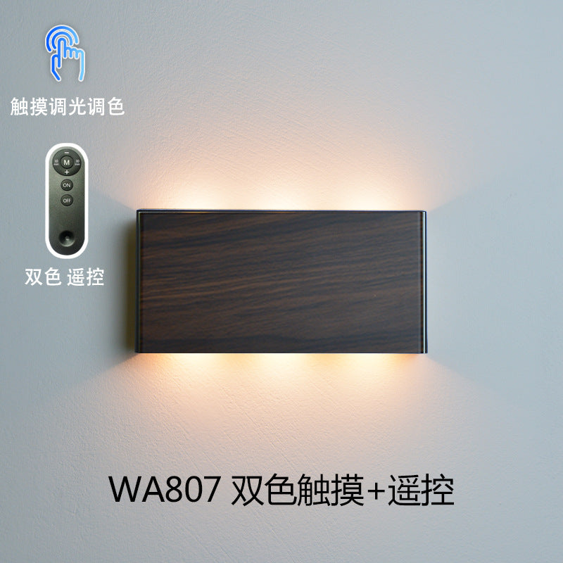 Cross-border double-sided luminous remote control three-color RGB touch magnetic wall lamp, USB charging, wiring-free bedside night light
