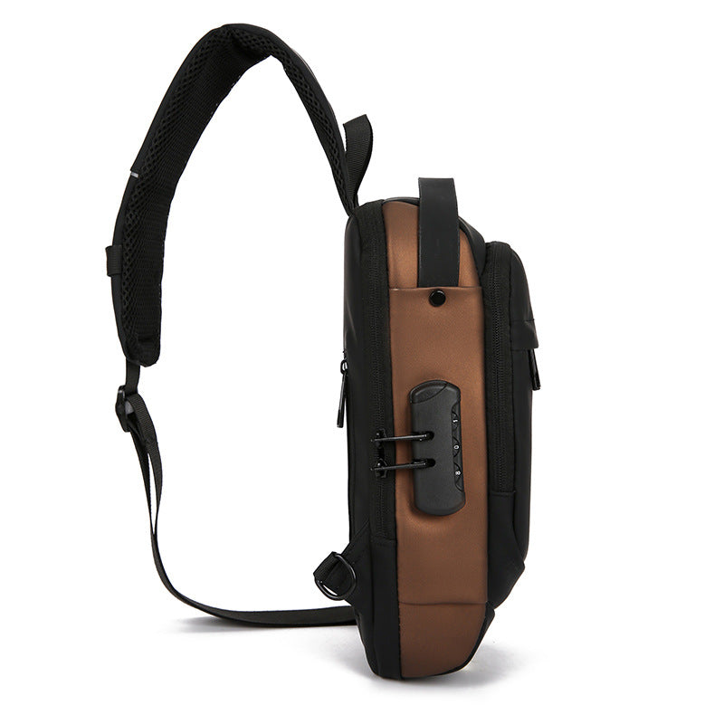 Cross-border new men's chest bag, casual large-capacity shoulder crossbody bag, Korean version of the motorcycle bag, water-repellent trend backpack