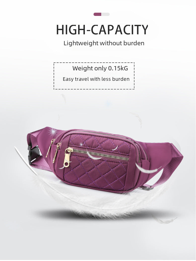 Waist bagKorean version men's multi-functional large-capacity mobile phone bag, embroidered thread waist bag, high-quality chest bag, cross-body women's versatile