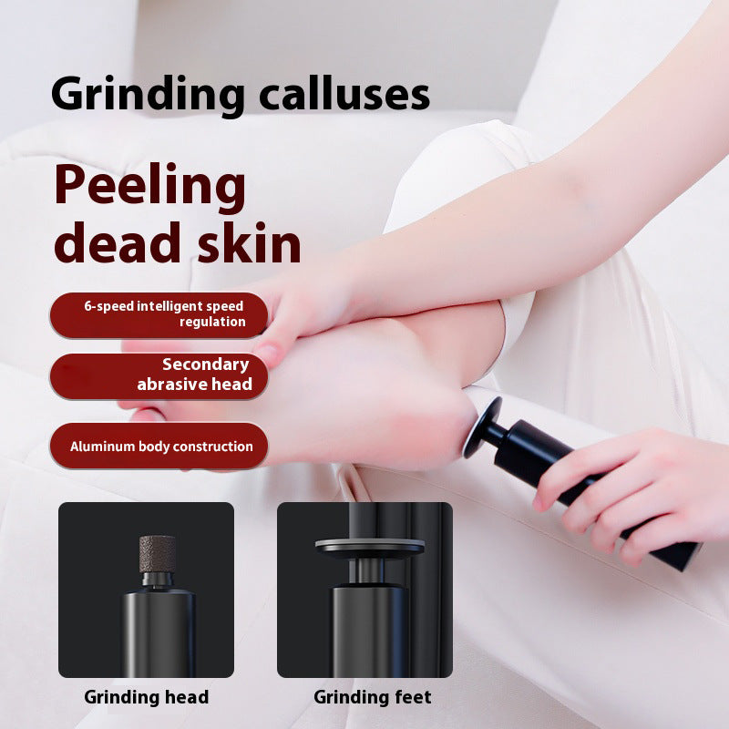 Electric foot grinder, aluminum body, two-in-one, six-speed charging, calluses, foot pedicure, foot grinder cross-border