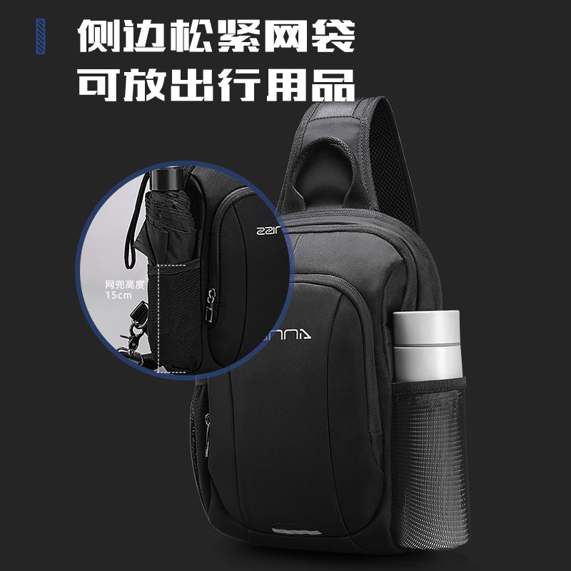 Trendy brand chest bag men's new small backpack summer multi-functional casual crossbody bag men's oxford cloth simple shoulder bag