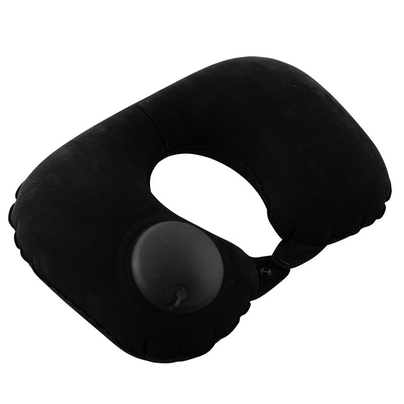 Car neck pillow lumbar support set, neck support pillow for tourist car, lumbar pad, press inflatable flocking U-shaped pillow, car headrest